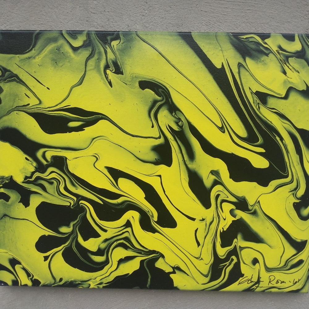 16x20 inch acrylic medium pour painting homemade